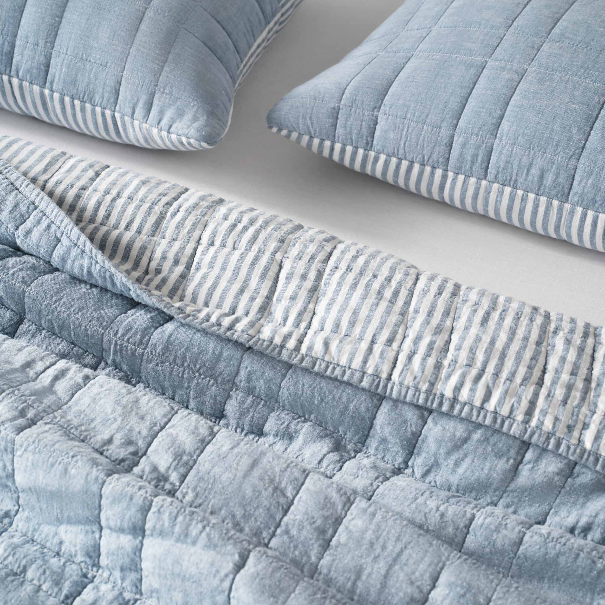 Washed European Linen Quilted Sham Set - Image 19