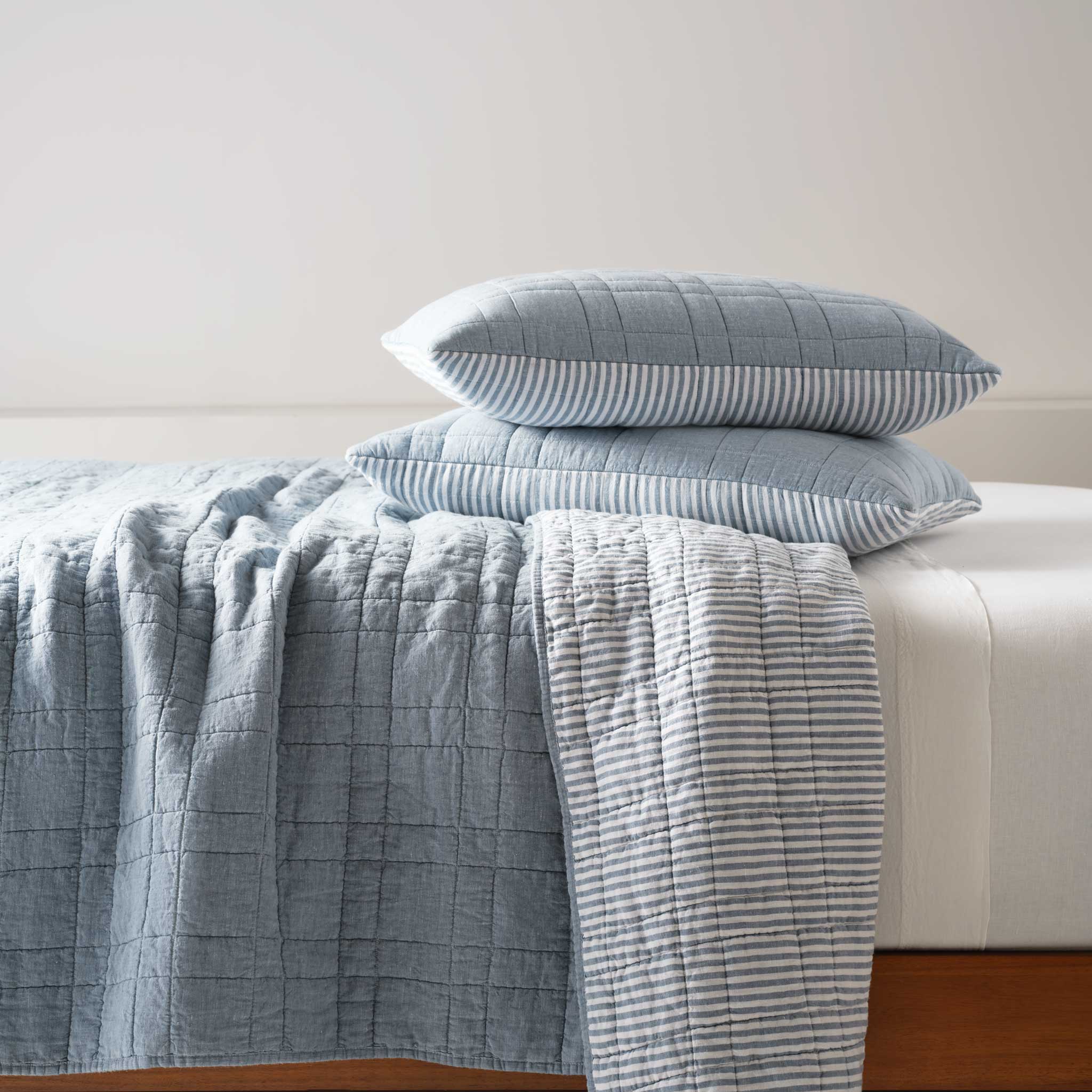 Washed European Linen Quilted Sham Set - Image 20